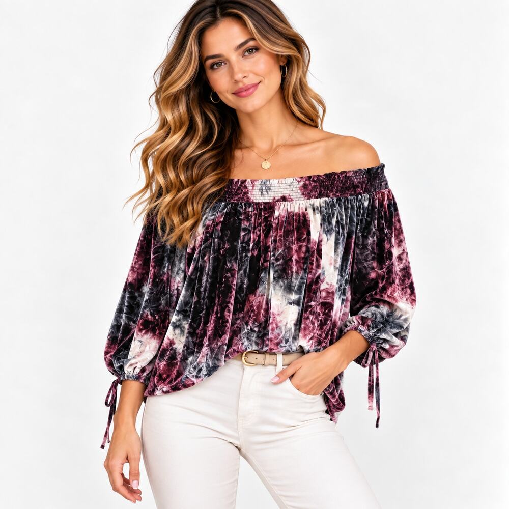American Eagle Off the Shoulder Top Womens Size M Velvet Casual Y2K Fairy Grunge